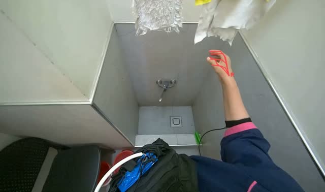 Preparing cleaning supplies: egocentric robotics sample