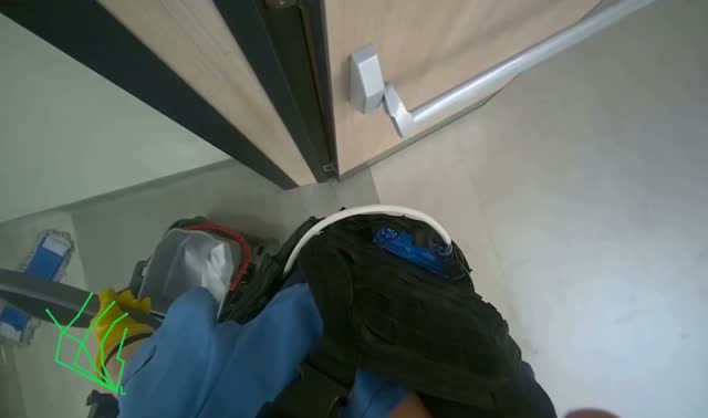 Mopping floor with mop: egocentric robotics sample