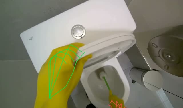 Cleaning toilet bowl: egocentric robotics sample