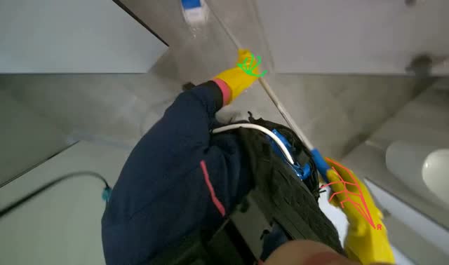 Mopping restroom: egocentric robotics sample