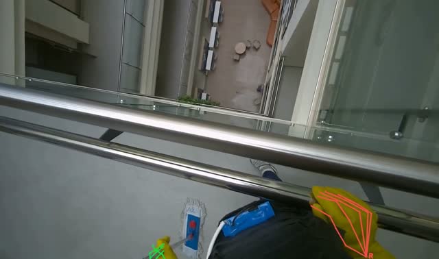 Mopping office wall: egocentric robotics sample