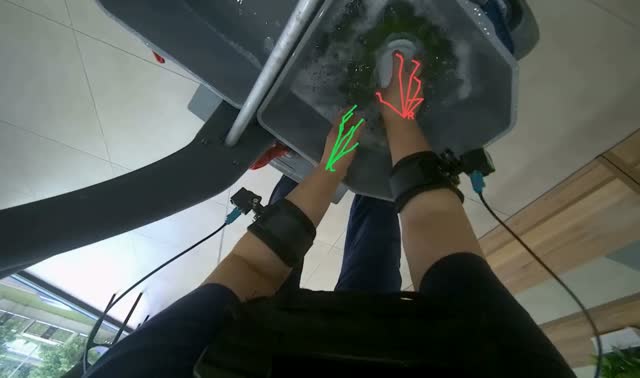 Washing potted plants: egocentric robotics sample