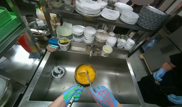 Heating sauce in pot: egocentric robotics sample
