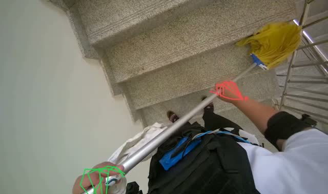 Mopping stairwell steps: egocentric robotics sample
