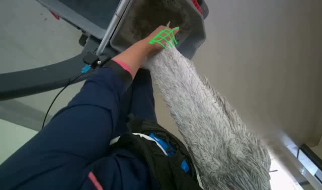 Washing cleaning cloth in bucket: egocentric robotics sample