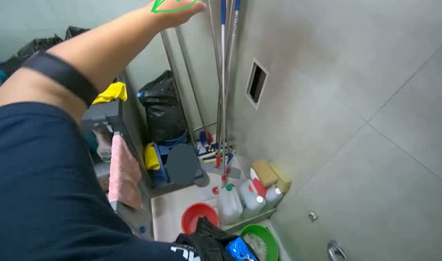 Preparing cleaning cloths and tools: egocentric robotics sample