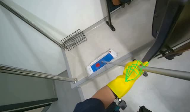 Mopping classroom aisles: egocentric robotics sample