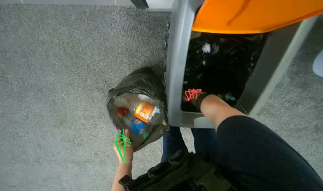 Disposing trash into bin: egocentric robotics sample