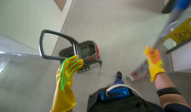 Mopping hallway floor: egocentric robotics sample