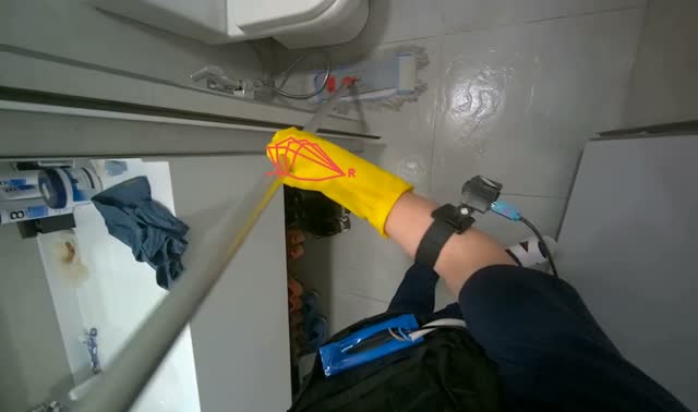 Mopping apartment floor: egocentric robotics sample