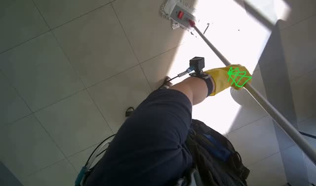 Mopping cafeteria floor: egocentric robotics sample