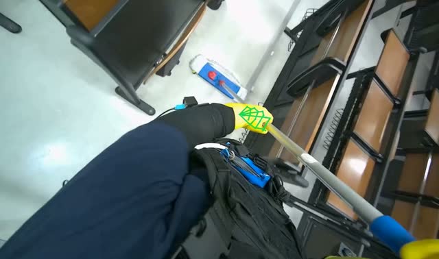 Cleaning classroom floor: egocentric robotics sample