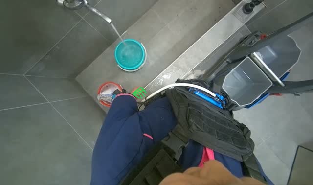 Filling cleaning cart with water: egocentric robotics sample