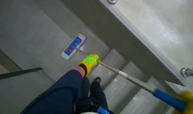 Mopping stairs: egocentric robotics sample