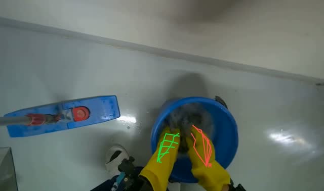 Wringing out mop head: egocentric robotics sample