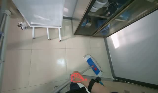 Mopping room floor: egocentric robotics sample