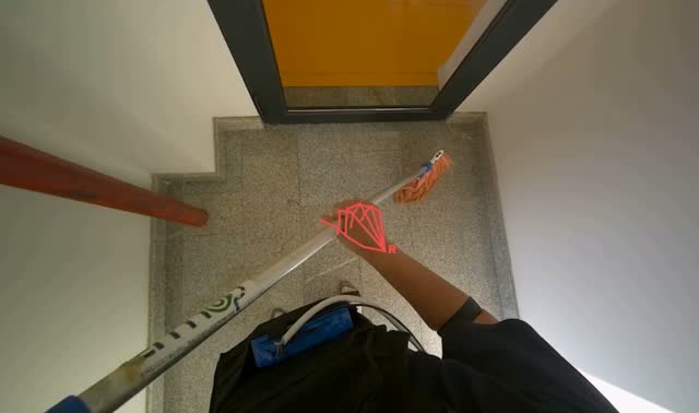 Mopping floor with mop: egocentric robotics sample