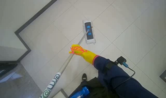 Mopping tiled floor: egocentric robotics sample