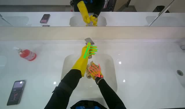 Wiping sinks and counters: egocentric robotics sample