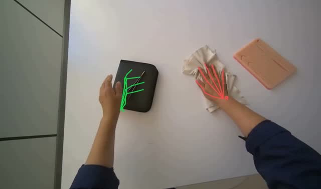 Wiping long white table: egocentric robotics sample