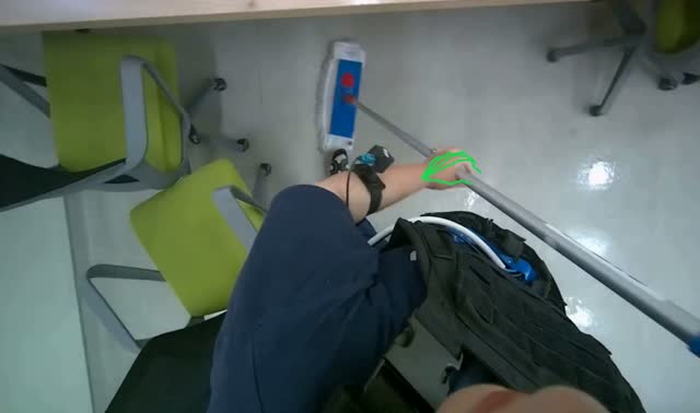 Mopping office floor: egocentric robotics sample