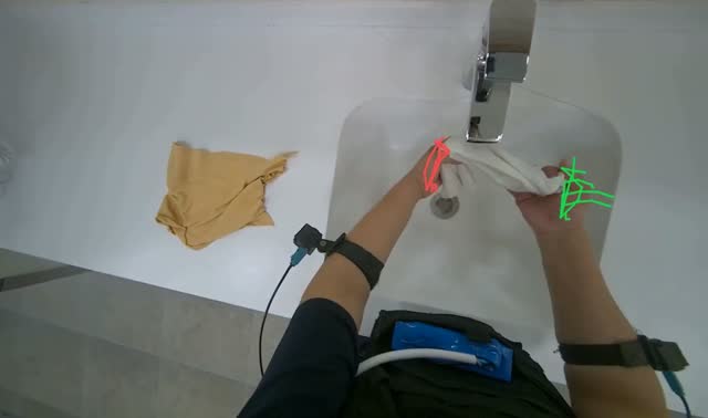 Rinsing cleaning cloth: egocentric robotics sample