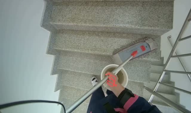 Mopping stairs: egocentric robotics sample