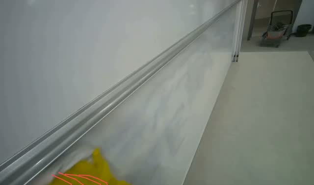 Cleaning whiteboard and tracks: egocentric robotics sample