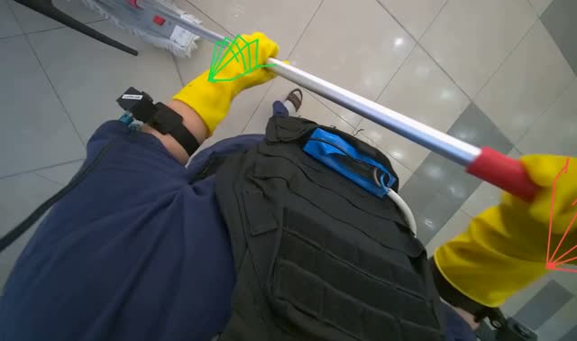 Mopping cafeteria floor: egocentric robotics sample
