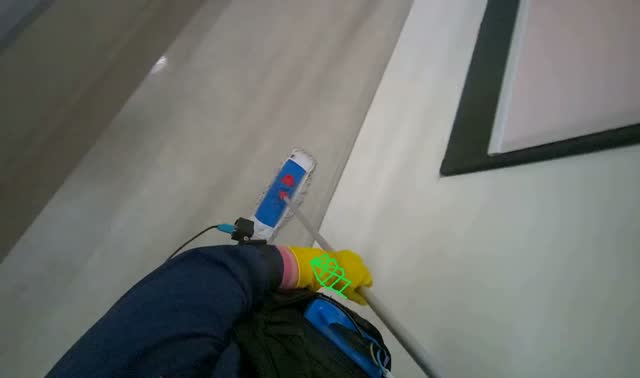 Mopping lecture hall floor: egocentric robotics sample