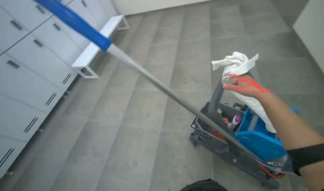 Cleaning the locker room floor: egocentric robotics sample