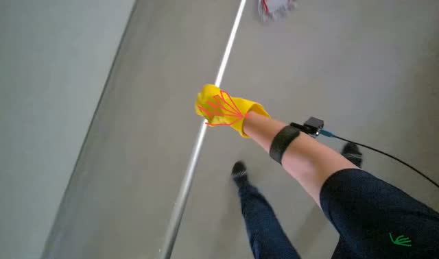 Mopping hallway floor: egocentric robotics sample