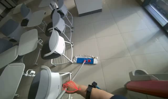 Mopping room floor: egocentric robotics sample