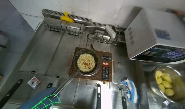 Stirring noodles in pot: egocentric robotics sample