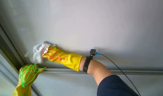 Wiping whiteboard surface: egocentric robotics sample