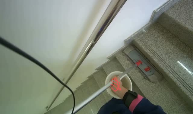 Mopping stairs: egocentric robotics sample