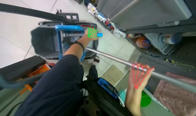 Preparing cleaning supplies: egocentric robotics sample