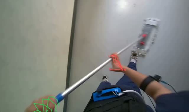 Mopping hallway floor: egocentric robotics sample