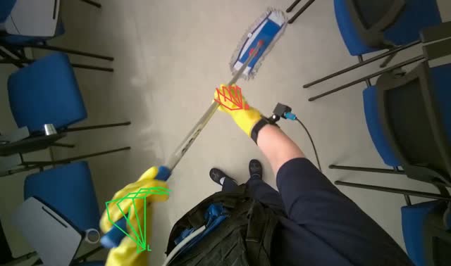 Mopping lecture hall floor: egocentric robotics sample