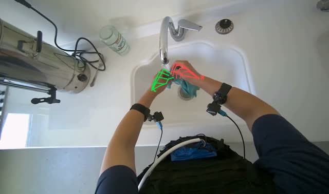 Rinsing cleaning cloth: egocentric robotics sample