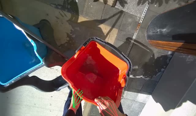 Disposing of water from buckets: egocentric robotics sample