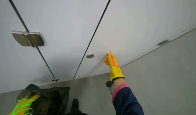 Emptying trash from restroom bins: egocentric robotics sample