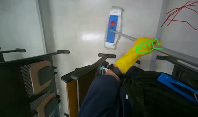 Mopping lecture hall floor: egocentric robotics sample