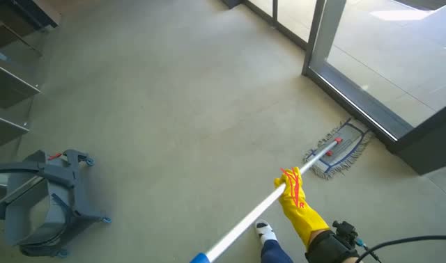 Mopping entrance floor: egocentric robotics sample