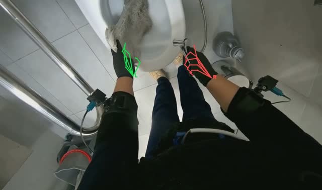 Rinsing mop head in toilet: egocentric robotics sample