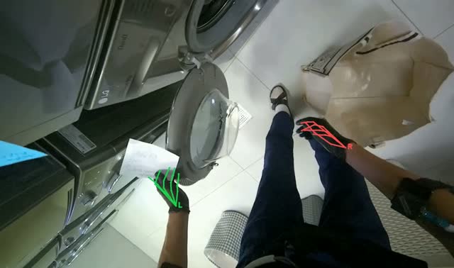 Processing laundry from machine: egocentric robotics sample