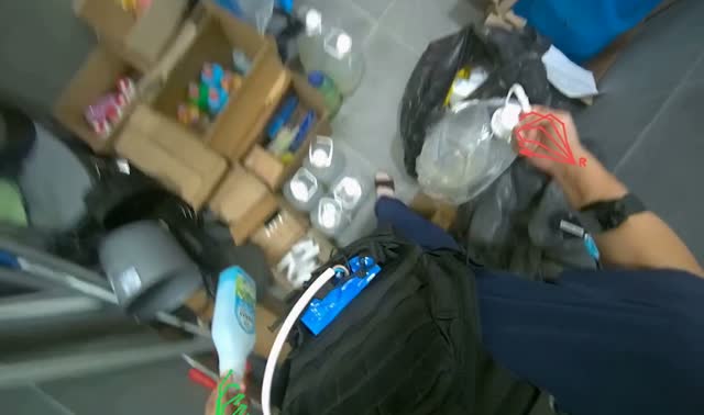 Accessing and organizing cleaning supplies: egocentric robotics sample