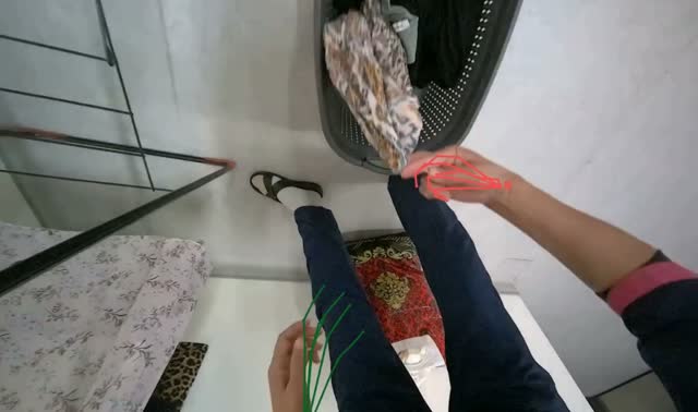 Hanging clothes to dry: egocentric robotics sample