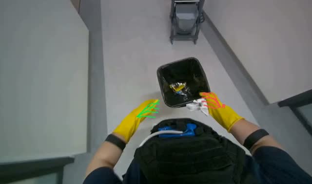 Emptying office trash cans: egocentric robotics sample