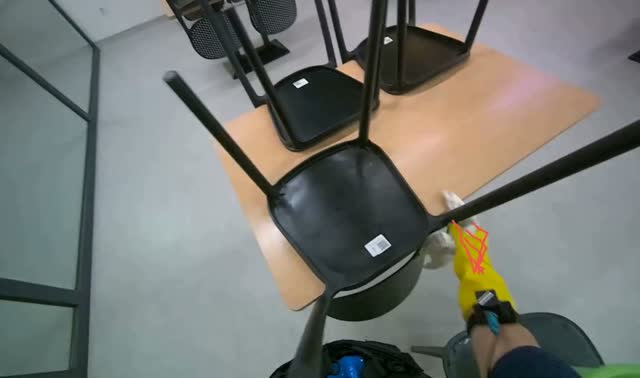 Cleaning chairs: egocentric robotics sample